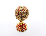 Bejeweled Floral Egg Trinket Box. Hand Detailed with Austrian Crystals & Enamel
