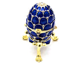Faberge Style Egg Trinket Box with Stand with Austrian Crystals