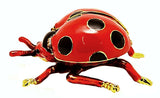 Flying Ladybug Trinket Box. Red Enamel with Austrian Crystals