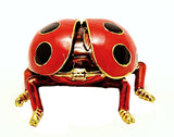 Flying Ladybug Trinket Box. Red Enamel with Austrian Crystals