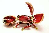 Flying Ladybug Trinket Box. Red Enamel with Austrian Crystals