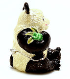 Panda with Bamboo Trinket Box. Collectable Item Made with Austrian Crystals