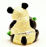 Panda with Bamboo Trinket Box. Collectable Item Made with Austrian Crystals