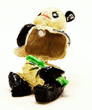 Panda with Bamboo Trinket Box. Collectable Item Made with Austrian Crystals