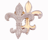 Fleur De Lies Trinket Box with Hand Set Austrian Crystals