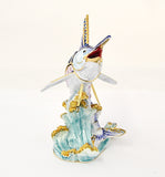 Marlin Fish Trinket Box. Very Detailed with Austrian Crystals