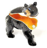 Black Bear Trinket Box. Hand Detailed with Austrian Crystals & Enamel