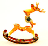 Rocking Reindeer Trinket Box Made with Austrian Crystals
