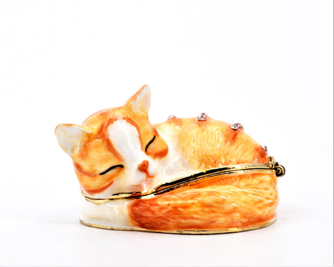 Sleeping Cat Trinket Box
