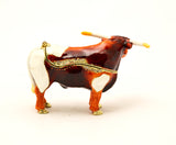 Western Long Horn Trinket Box. Made with Austrian Crystals & Enamel