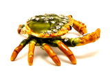 Tidal Crab Trinket Box. Hand Set Austrian Crystals Green Enamel