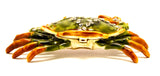 Tidal Crab Trinket Box. Hand Set Austrian Crystals Green Enamel