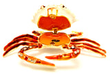 Seaside Crab Trinket Box. Brown Enamel with Austrian Crystals