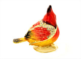 Ruby Cardinal Trinket Box with Red Enamel & Austrian Crystals