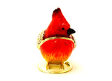 Ruby Cardinal Trinket Box with Red Enamel & Austrian Crystals