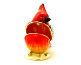 Ruby Cardinal Trinket Box with Red Enamel & Austrian Crystals