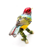 Bejeweled Sparrow Trinket Box with Colorful Enamel & Austrian Crystals