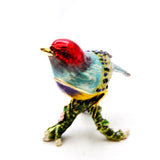 Bejeweled Sparrow Trinket Box with Colorful Enamel & Austrian Crystals