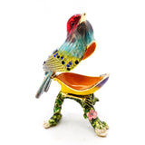 Bejeweled Sparrow Trinket Box with Colorful Enamel & Austrian Crystals