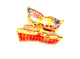 Garden Butterfly Trinket Box. Colorful Enamel with Austrian Crystals