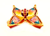 Garden Butterfly Trinket Box. Colorful Enamel with Austrian Crystals