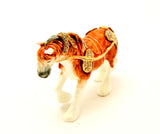 Thoroughbred Horse Trinket Box. Brown Enamel & Austrian Crystals