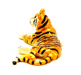 Sitting Tiger Trinket Box Made with Austrian Crystals