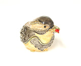 Sitting Sparrow Trinket Box. Very Detailed Enamel with Austrian Crystals