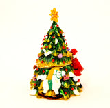 Christmas Tree with Santa, Bear & Horse Trinket Box. Very Detailed with Austrian Crystals
