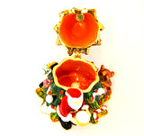 Christmas Tree with Santa, Bear & Horse Trinket Box. Very Detailed with Austrian Crystals