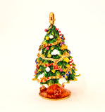 Christmas Tree and Gifts Trinket Box with Decoration. Made with Austrian Crystals