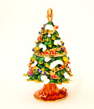 Christmas Tree and Gifts Trinket Box with Decoration. Made with Austrian Crystals