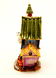 Halloween Haunted House Trinket Box Colorful Enamel & Austrian Crystals