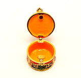 Colorful Nutcracker Standing On Round Base Trinket Box with Austrian Crystals