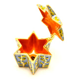 Star Of David Trinket Box. Blue Enamel & Austrian Crystals