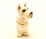 Charming Scotty Dog Trinket Box. Hand Painted Enamel with Austrian Crystals