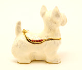 Charming Scotty Dog Trinket Box. Hand Painted Enamel with Austrian Crystals