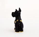 Charming Scotty Dog Trinket Box. Hand Painted Enamel with Austrian Crystals