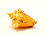 Beautiful Conch Shell Trinket Box Made with Austrian Crystals