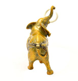 Sacred Elephant Trinket Box. Brown Enamel with Austrian Crystals