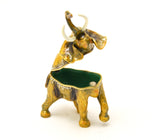 Sacred Elephant Trinket Box. Brown Enamel with Austrian Crystals