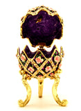Musical Egg Trinket Box with Floral Design. Hand Detailed with Austrian Crystals