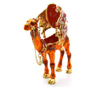 Regal Camel Trinket Box with Red Saddle Handmade with Austrian Crystals