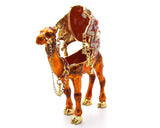 Regal Camel Trinket Box with Red Saddle Handmade with Austrian Crystals
