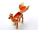 Regal Camel Trinket Box with Red Saddle Handmade with Austrian Crystals