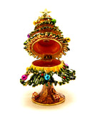 Christmas Tree with Decorations Trinket Box. Hand Crafted with Austrian Crystals Enamel