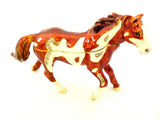 Horse Running Trinket Box. Brown with White Spots. Made with Austrian Crystals