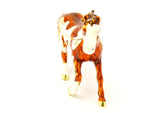 Horse Running Trinket Box. Brown with White Spots. Made with Austrian Crystals