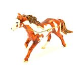 Horse Running Trinket Box. Brown with White Spots. Made with Austrian Crystals