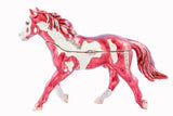 Horse Running Trinket Box. Brown with White Spots. Made with Austrian Crystals